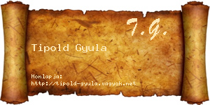 Tipold Gyula névjegykártya